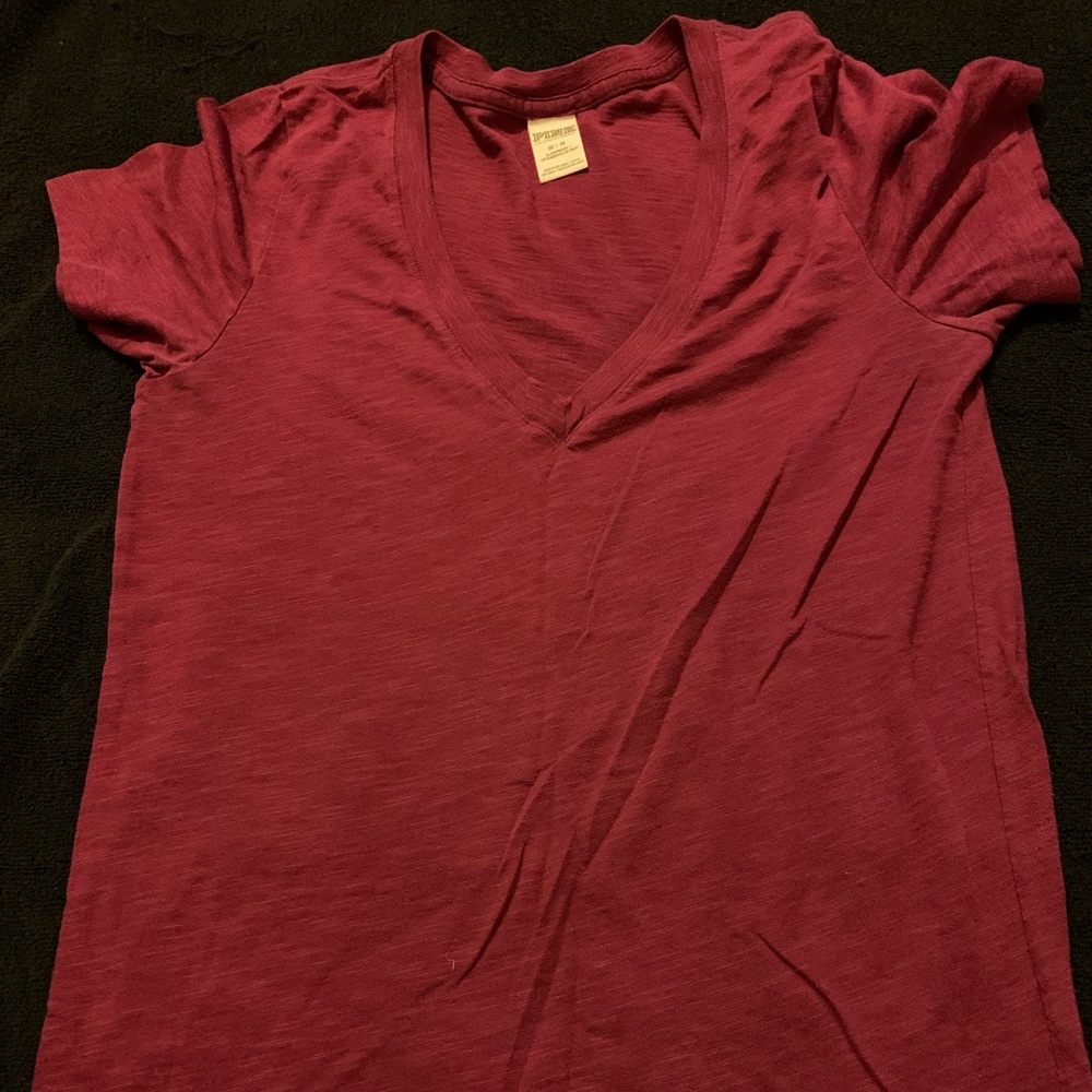 Maroon Workout/Sleep Tee by PINK VS